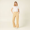 Pantalon city large à pinces beige femme