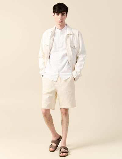 Chemise manches courtes blanc homme