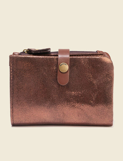 Portefeuille marron cognac femme