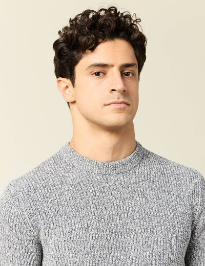 Pull manches longues gris homme