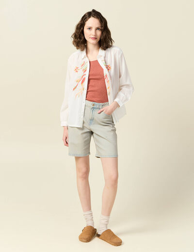 Débardeur femme uni col arrondi Instinct orange femme