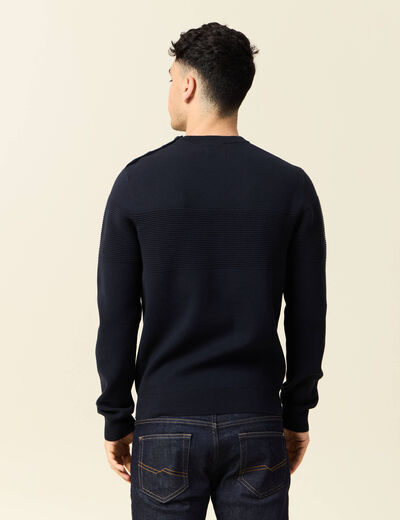 Pull éco-responsable bleu foncé homme