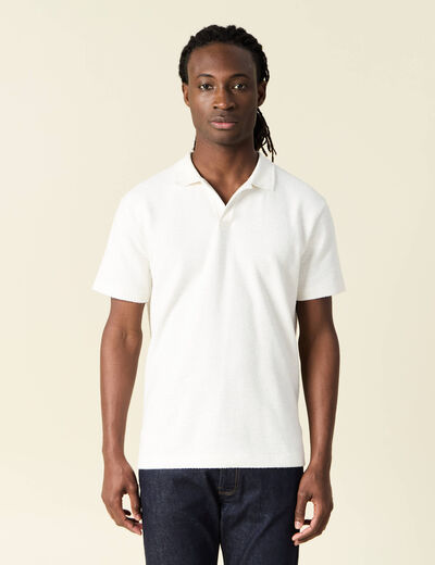 Polo manches courtes ecru homme