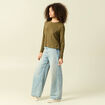 T-shirt manches longues vert kaki femme