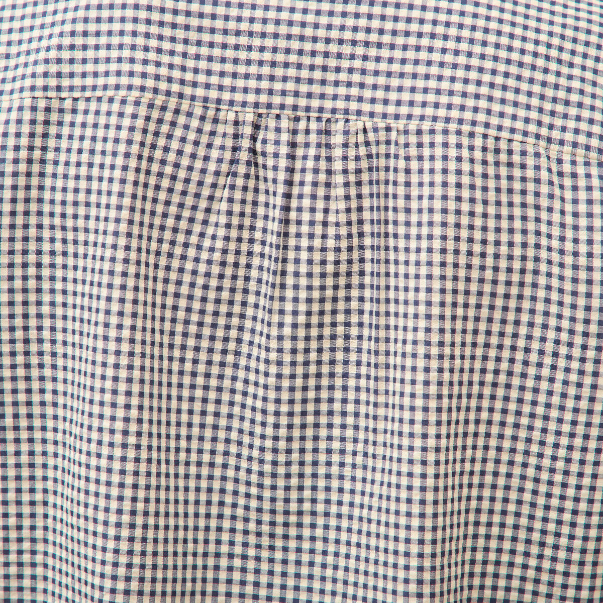 Chemise vichy droite manches longues bleu femme