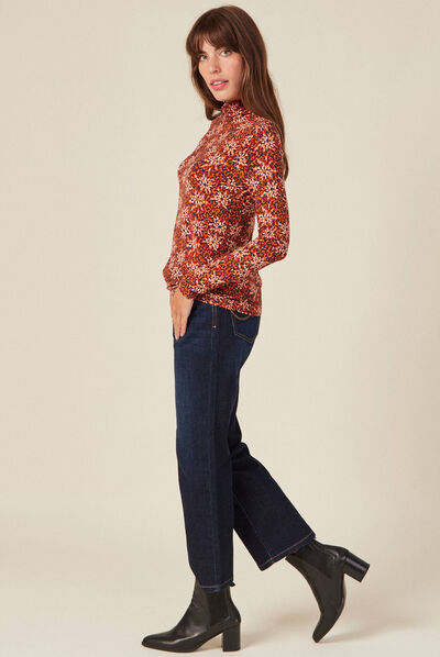 T-shirt manches longues camel femme