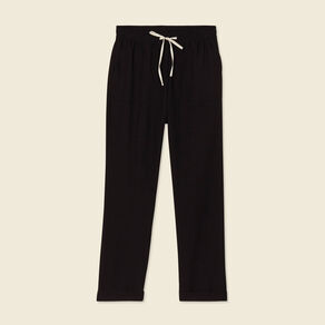 Pantalon droit à coulisse noir femme