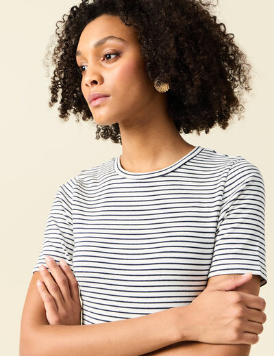 T-shirt manches courtes bleu femme