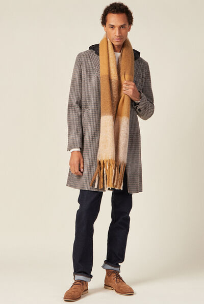Manteau avec capuche amovible beige homme