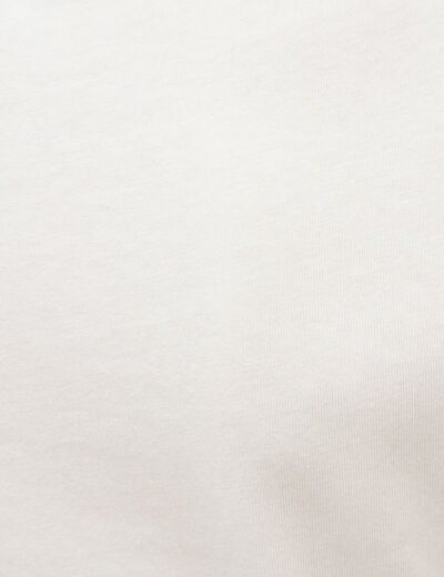 T-shirt ajust&eacute; manches courtes ecru femme