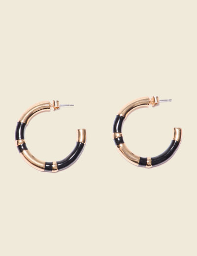 Boucles d'oreilles créoles noir femme