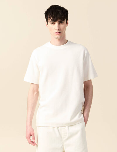 T-shirt manches courtes ecru homme