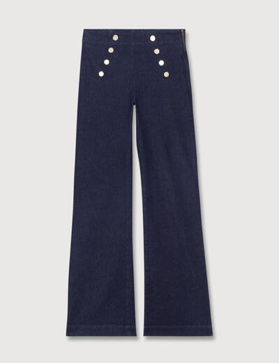 Jeans flare &agrave; pont denim brut femme