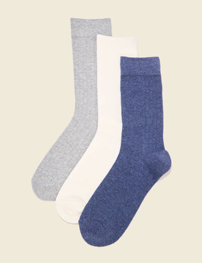 Lot 3 paires chaussettes bleu marine homme