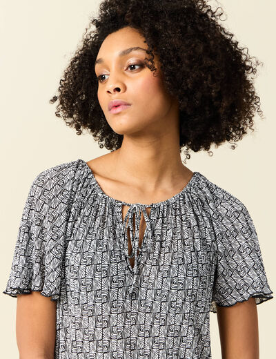 T-shirt manches courtes creme femme