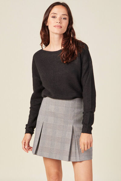 Pull manches longues noir femme