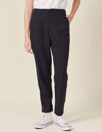 Pantalon cigarette bleu femme