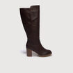 Bottes &agrave; talon marron fonc&eacute; femme