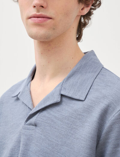 Polo manches courtes bleu gris homme