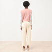 Pantalon barrel taille haute velours ivoire femme
