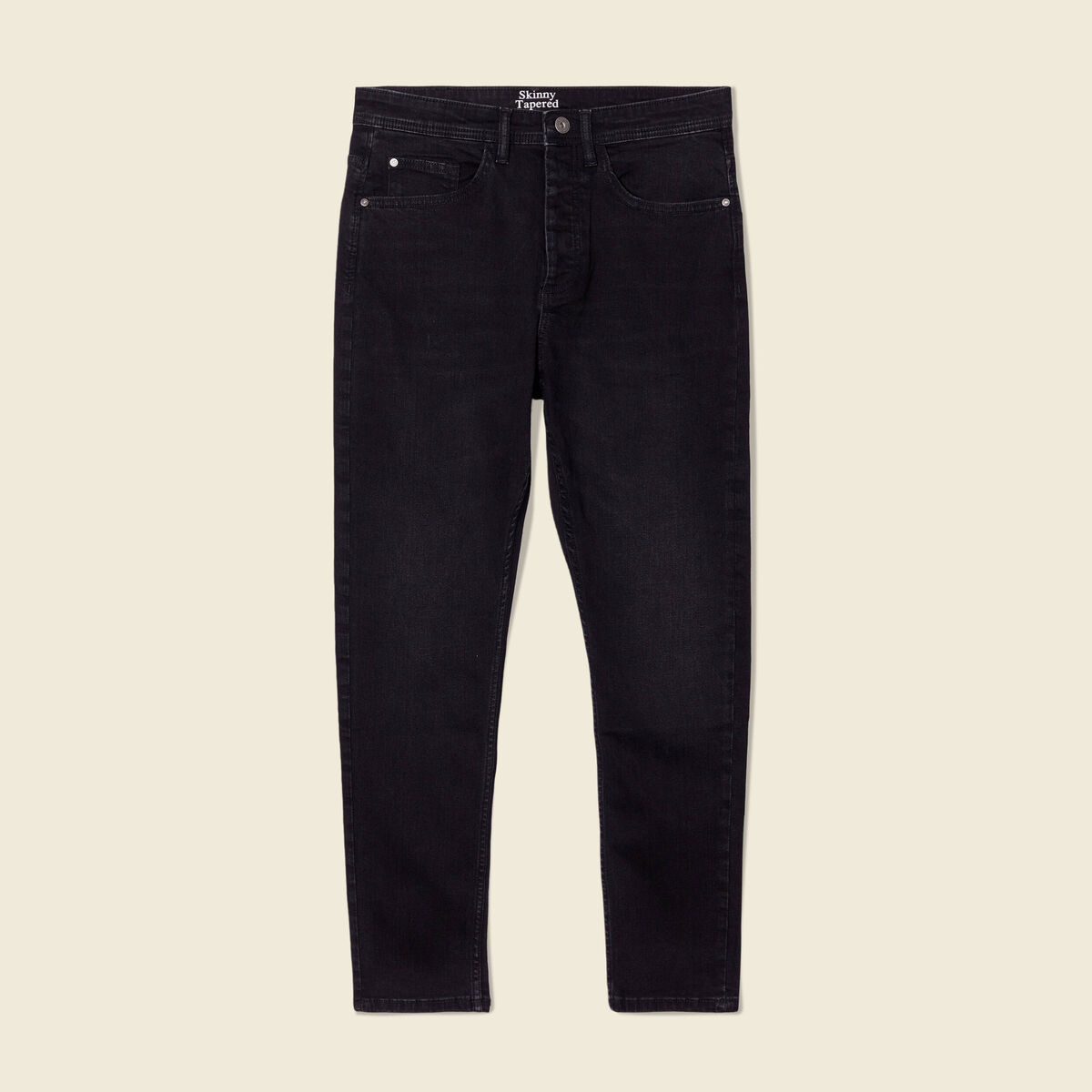 Jeans tapered 5 poches denim noir homme