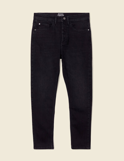 Jeans tapered 5 poches denim noir homme