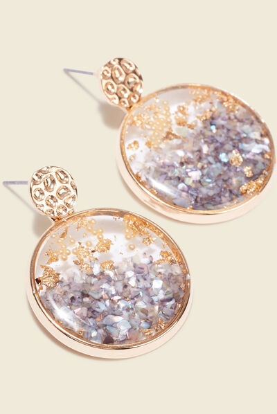 Boucles d'oreilles pendantes noir femme