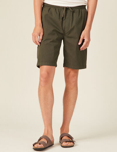 Bermuda droit velours gris foncé homme