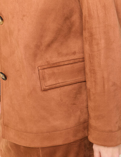 Veste manches longues doubl&eacute;e camel femme
