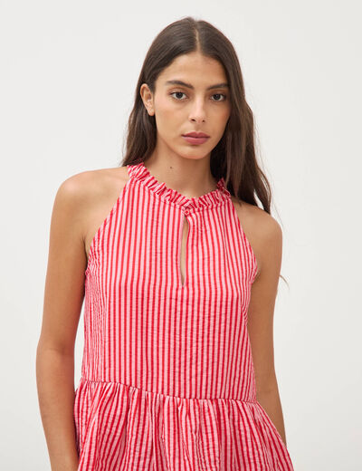 Top droit sans manches rouge femme