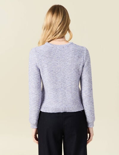 Gilet manches longues col rond bleu marine femme