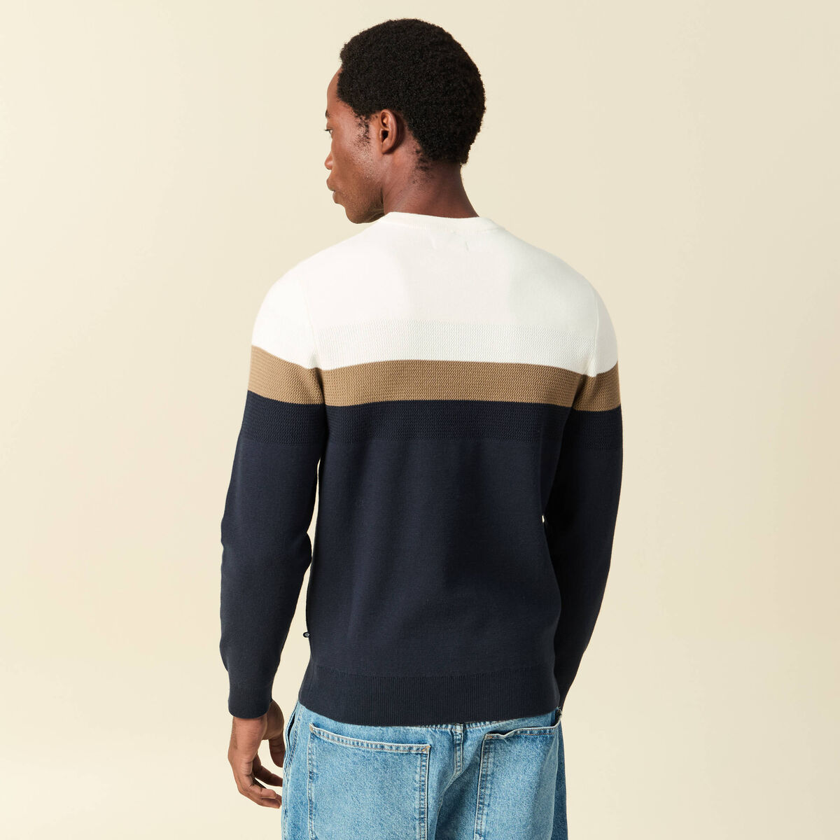 Pull manches longues ecru homme
