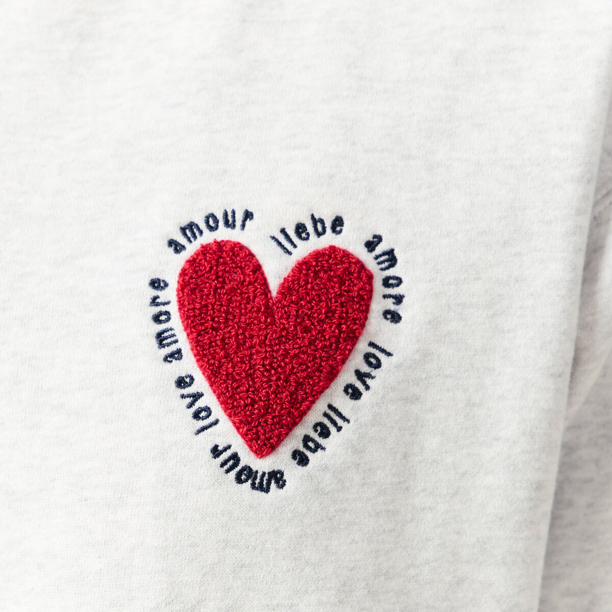 Sweat droit manches longues gris femme