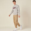 Pull manches longues col rond gris foncé homme