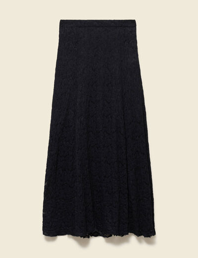 Jupe longue &eacute;vas&eacute;e doubl&eacute;e noir femme