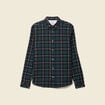 Chemise manches longues en coton bleu marine homme