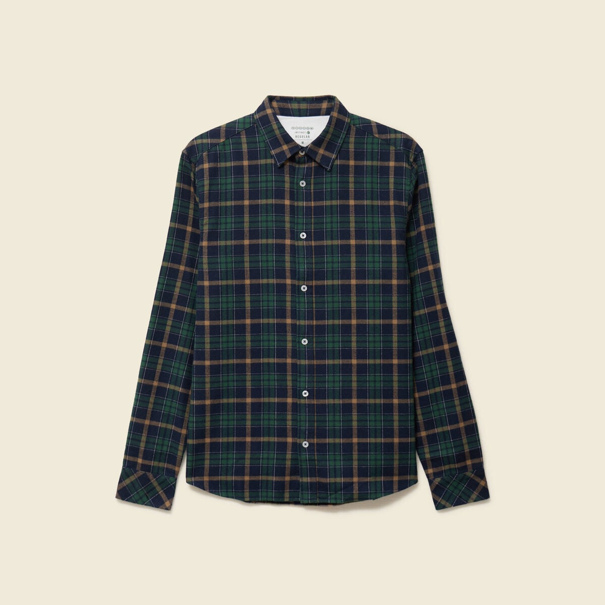 Chemise manches longues en coton bleu marine homme