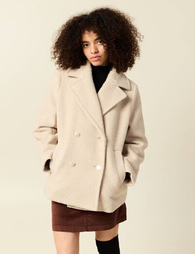 Caban oversize court beige femme