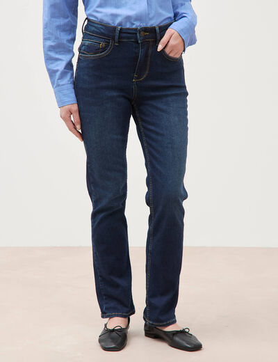 Jeans regular 7/8&egrave;me denim brut femme