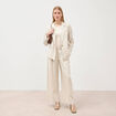 Blazer manches longues col tailleur sable femme