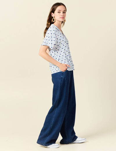 Chemise éco-responsable bleu femme