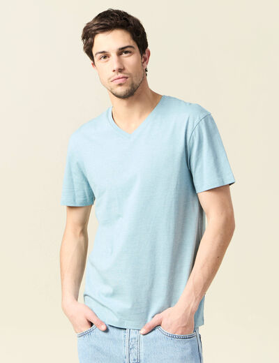 T-shirt manches courtes homme bleu pétrole homme