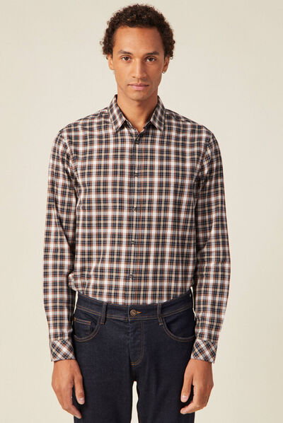 Chemise manches longues ecru homme