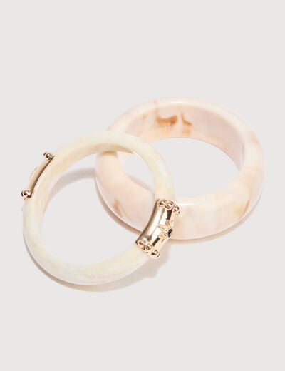 Lot de 2 bracelets ivoire femme