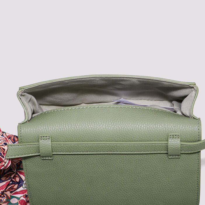 Sac besace avec foulard vert olive femme