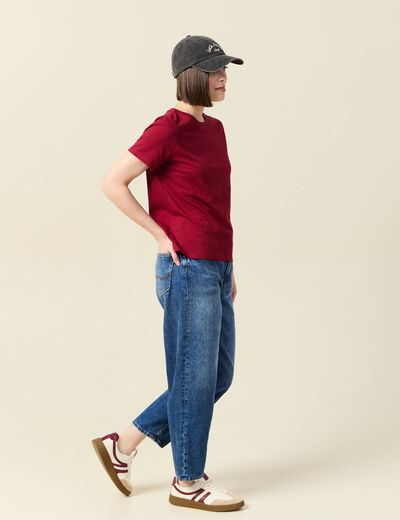 T-shirt manches courtes rouge femme