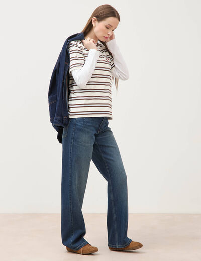 Jeans large taille standard denim stone femme