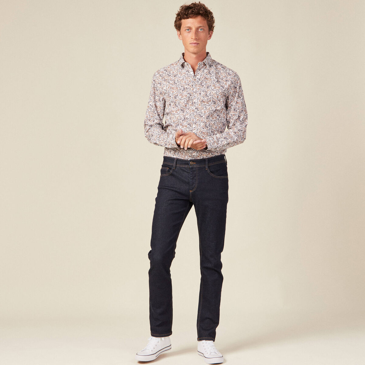 Chemise manches longues blanc homme