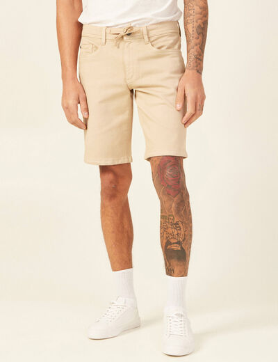 Bermuda droit 5 poches beige homme