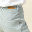 Jeans large cropped taille haute bleu gris femme